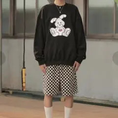 ISTKUNST ハートラビットロゴスウェットシャツトレーナー