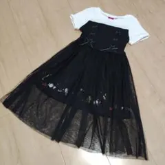 110cm Disney Princess ベル 美女と野獣 半袖ワンピース 黒