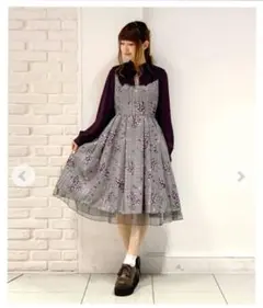 axesfemme Kawaii アクシーズ　ぶどう柄　ジャンスカ　ワンピース