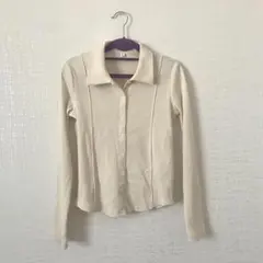 GU リブポロカーディガン