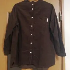 コーデュロイ茶色ブラウス