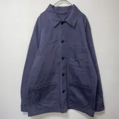 ユニクロ　ダークグレー　ジャケット　長袖　デニム　カジュアル　シンプル　綿　L