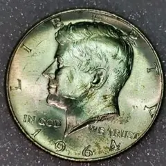 1964年ケネディハーフダラー銀貨（ミントマークD）ハイグレード