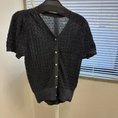 LOU LOUGHBY 半袖ニットカーディガン ブラック サイズ2