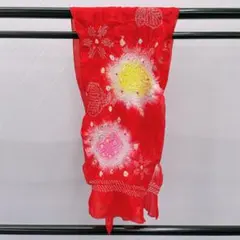 ★4420★ 女の子 兵児帯 へこ帯 七五三 浴衣 絞り染め 赤色