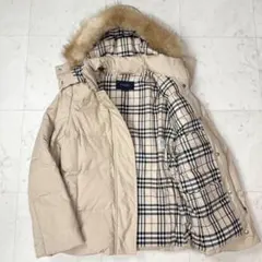 バーバリーロンドン 3way ダウンジャケット ノバチェック ベージュ系 38