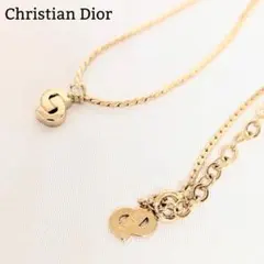 Christian Dior ネックレス CDロゴ ラインストーン付 ゴールド