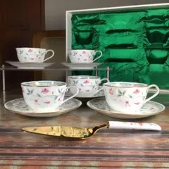 ノリタケ 『HANA SARASA』　カップ&ソーサー　5客　ケーキサーバー