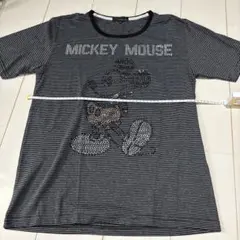 ミッキーマウス ストライプ Tシャツ 半袖