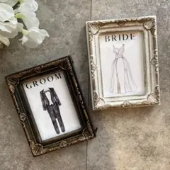 受付サイン　結婚式　ウェルカムスペース　タキシード＆ドレス