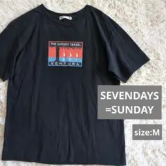 美品✨SEVENDAYS=SUNDAY Tシャツ ブラック 半袖 Mのサムネイル