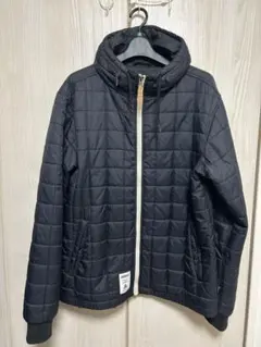 ADDICT ネイビー キルティングジャケット フード付き