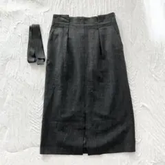 【美品】BEAUTY&YOUTHグレンチェックウエストリボンタイトスカート