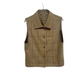 B0309ノースリーブ チェックベスト　ビジネスカジュアル重ね着デート