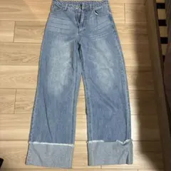 ライトブルーワイドレッグデニム