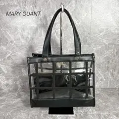 MARY QUANT マリークワント ハンドバッグ　透明 チェック柄 黒