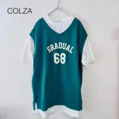 コルザ　COLZA 重ね着風Tシャツ M 大きいサイズ　カジュアル　ラフ　可愛いのサムネイル