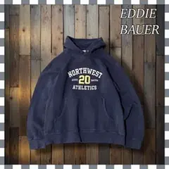 Eddie Bauerエディーバウアー 3段ロゴ プルオーバーパーカーフーディM