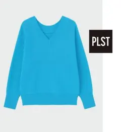 PLSTプラステ★エクストラファインメリノミドルゲージウールVネックセーター