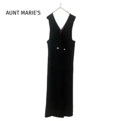 AUNT MARIE'S アントマリーズ　Vネック ジャンパースカート　黒　F