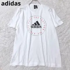 アディダス　半袖Tシャツ　ロゴプリント　スポーツ　トレーニング　ホワイト　ジム