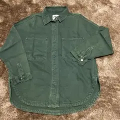 ZARA グリーン シャツジャケット