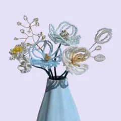 ビーズフラワー　ブーケ　ハンドメイド 造花 インテリア　卒業　入園　お祝い