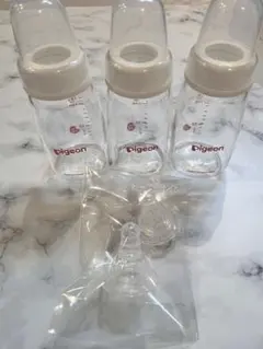 Pigeon哺乳瓶 120ml 3本、Pigeonスリムタイプ乳首S 2個セット