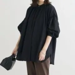【Green Parks】ease blue.バックシャーリングブラウスのサムネイル