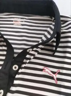 PUMA ストライプ ポロシャツ レディース　L