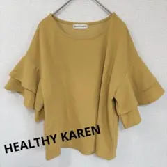 HEALTHY KAREN フリル袖 半袖トップス マスタード　【Ｍ】