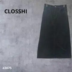 【クロッシー】タイトスカート ウエストゴム　コーデュロイ 秋冬　黒　Mのサムネイル