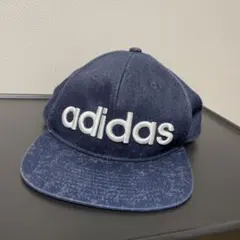 adidas アディダス キャップ　フリーサイズ　ネイビー　柄