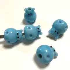 とんぼ玉 カバ 4個セット かば　動物 パーツ ビーズ