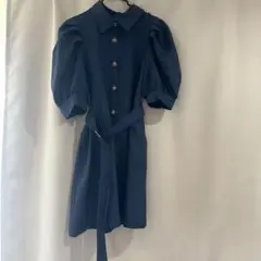 GRL パフスリーブ ミニワンピース ネイビー