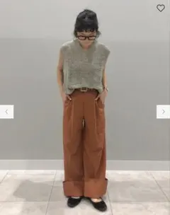 GU ワイドパンツ テラコッタカラー イージーパンツ