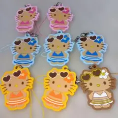 ハローキティ日焼けキティ 水着ストラップ 4種8個セット激レア新品未使用