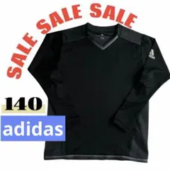adidas ブラック　長袖 サッカーウェア ユニフォームシャツ 140 黒