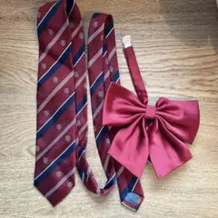 East Boy バーガンディ ネクタイとリボンセット