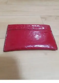 COACH シグネチャー カードケース レッド