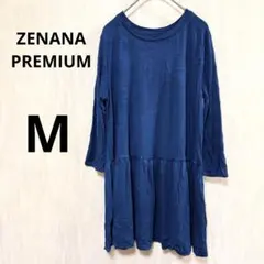 ZENANA PREMIUM 【M】レーヨン素材 ギャザー切替チュニック 七分袖