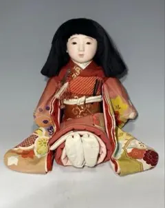 昭和初期市松人形　希少玉翠ペア　１２号　４２cm　オールオリジナル 昭和初期市松人形 希少玉翠ペア 12号 42cm オールオリジナル