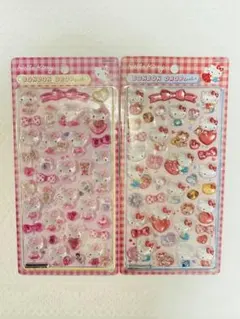 [正規品]ハローキティ 赤ピンクボンボンドロップシール 2set サンリオ第2弾