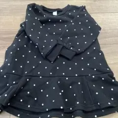 apres les cours 黒ドットワンピース 80