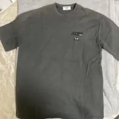 グレー 、グリーンTシャツ HOLDAY WORLD 猫デザイン韓国古着