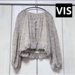 美品　VIS フリーサイズ　パープルマルチカラー　ペイズリー柄ブラウスのサムネイル
