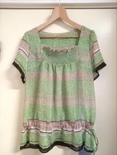 grove 花柄シフォンチュニック