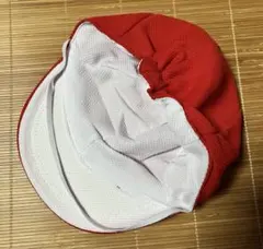 赤白帽 メッシュタイプ あごひも付き