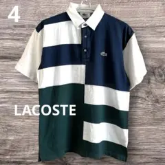 【美品】LACOSTE ポロシャツ サイズ4 切り替え 文字ワニ TK9029のサムネイル