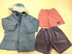 まとめ売り上下3点セット　女の子用　110cm　ズボン2枚　コート1枚